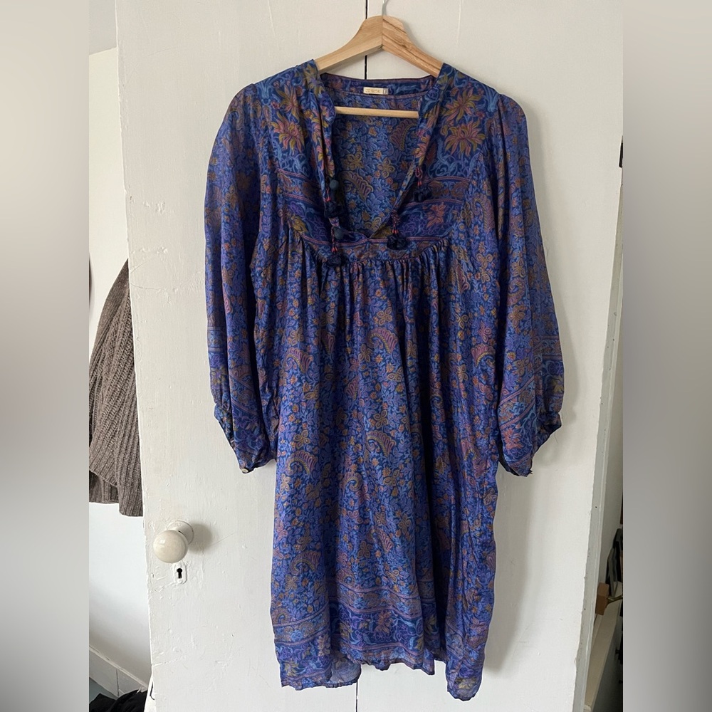 Matta Blue and Purple Long Sleeve Dress
